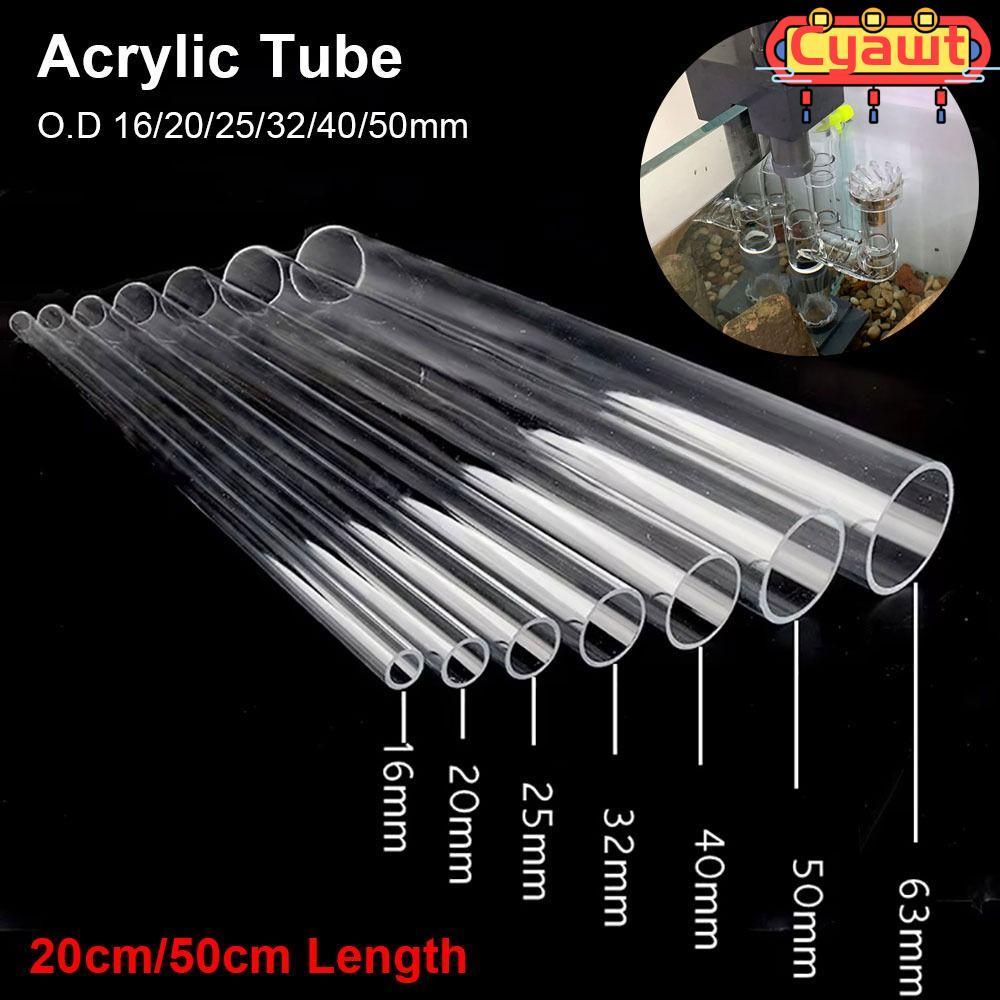 CYAWT 1 ชิ้นหลอดอะคริลิค, OD 16/20/25/32/40/50 มม.ถังปลาโปร่งใสท่อ, 20/50 ซม.DIY อุปกรณ์ท่อ Aquarium อุปกรณ์