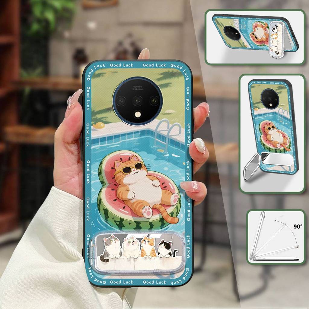 กระเป๋าโทรศัพท์ Dirt-proof เคสโทรศัพท์สําหรับ One Plus 7T/1 + 7T ซิลิโคนเต็มห่อน่ารักทนทานป้องกันฝุ่