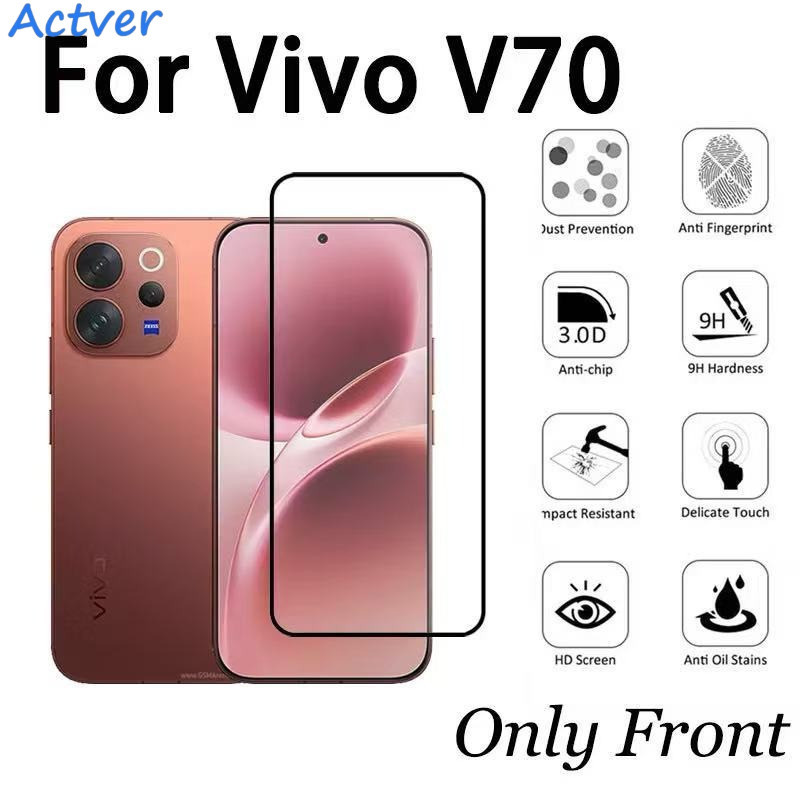 [ส่งจากไทย]ฟิล์มกระจก กันรอย เต็มจอใส 9D For Vivo V70