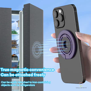 3.5mmที่วางโทรศัพท์แม่เหล็ก แหวนคู่ปรับระดับได้ พร้อมขาตั้งแบบวงแหวน สำหรับตั้งโต๊ะ พับได้ Magnetic Phone stand Holder