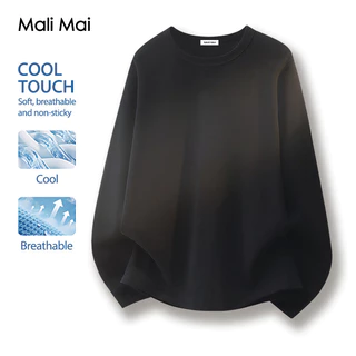 เสื้อยืดเปล่าแขนยาว ใส่สบายตลอดวัน ไม่ยืด ไม่ขึ้นขุย ไซซ์ S - 3XL ยืนพื้น (ส่งเร็ว จัดส่งจากไทย)