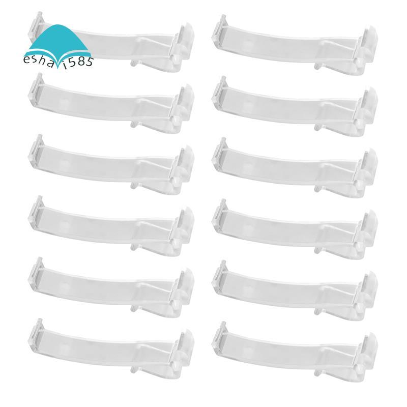 Eshai5852.5 นิ้ว Valance คลิปหน้าต่างคลิปตาบอดพลาสติกใส Valance Retainer Holder ซ่อน Valance คลิป(12