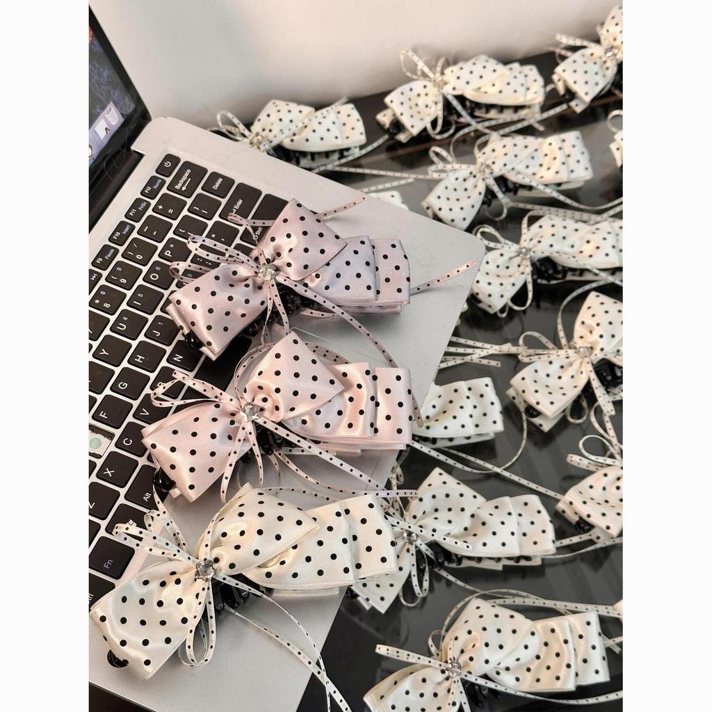 2026 Banana Clip Moonlight Polka Dot Contrast Color Hair Clip