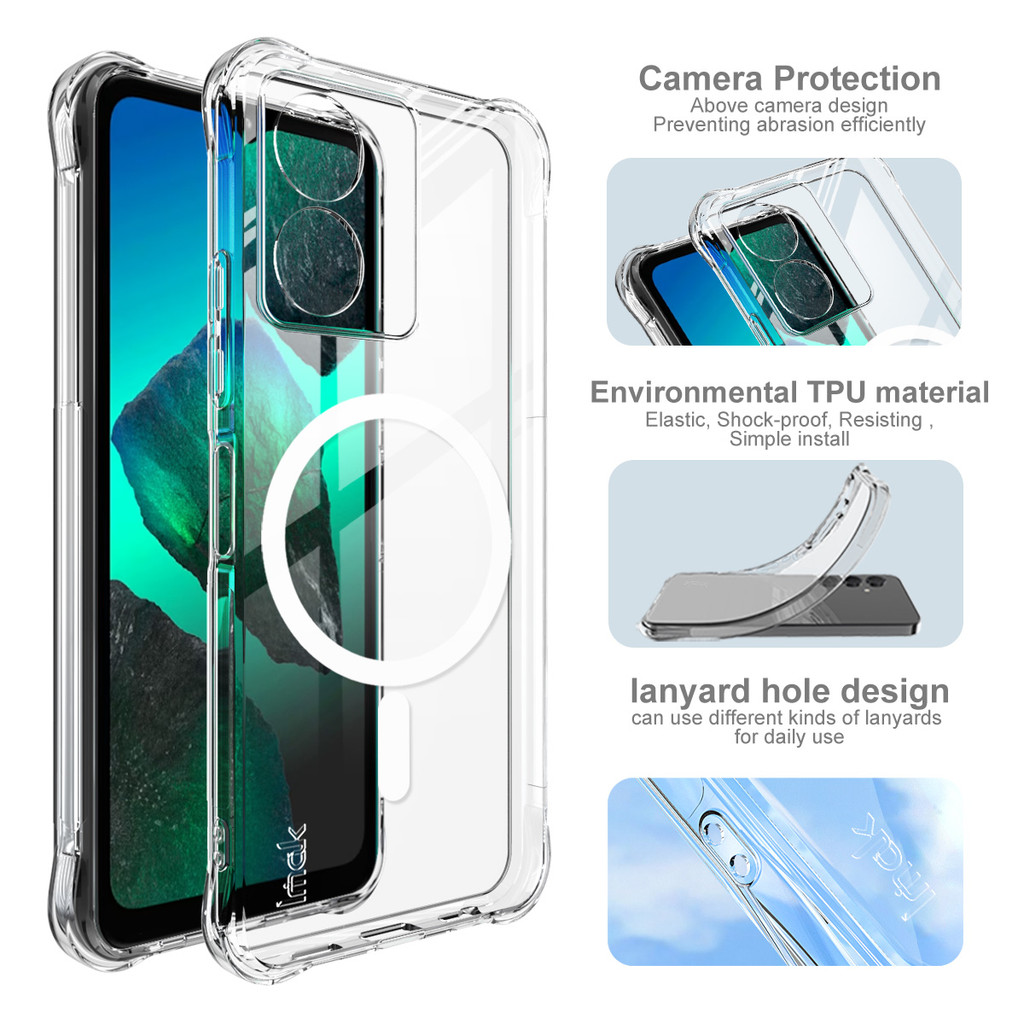 Imak Magnetic Wireless Charging Casing สําหรับ HMD Arc / Key / Aura 2 4G Clear เคสกันกระแทก Soft TPU