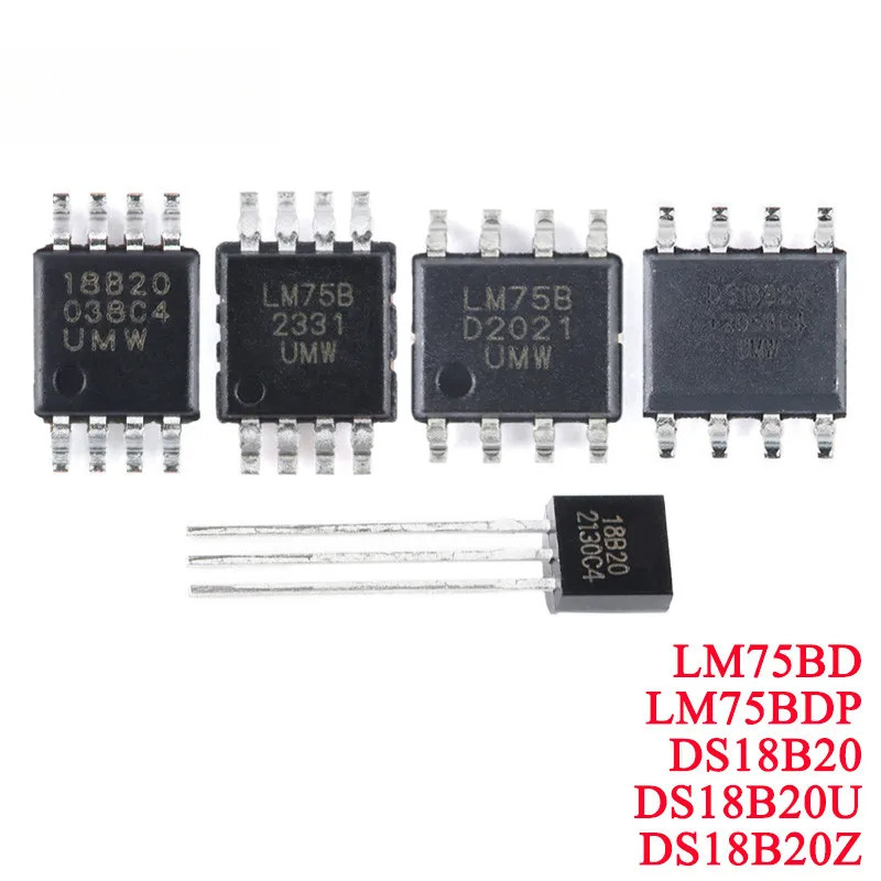 10-20pcs DS18B20U 18B20 DS18B20 DS18B20Z LM75BD LM75B LM75BDP SOP-8 MSOP-8 Single Bus Digital Temper