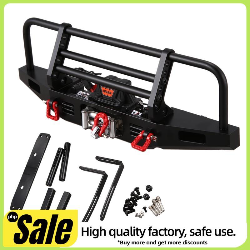 กันชนหน้าโลหะพร้อมระบบรีโมทคอนโทรล Winch สําหรับ 1/10 RC Crawler TRX4 SCX10 & SCX10 II 90046