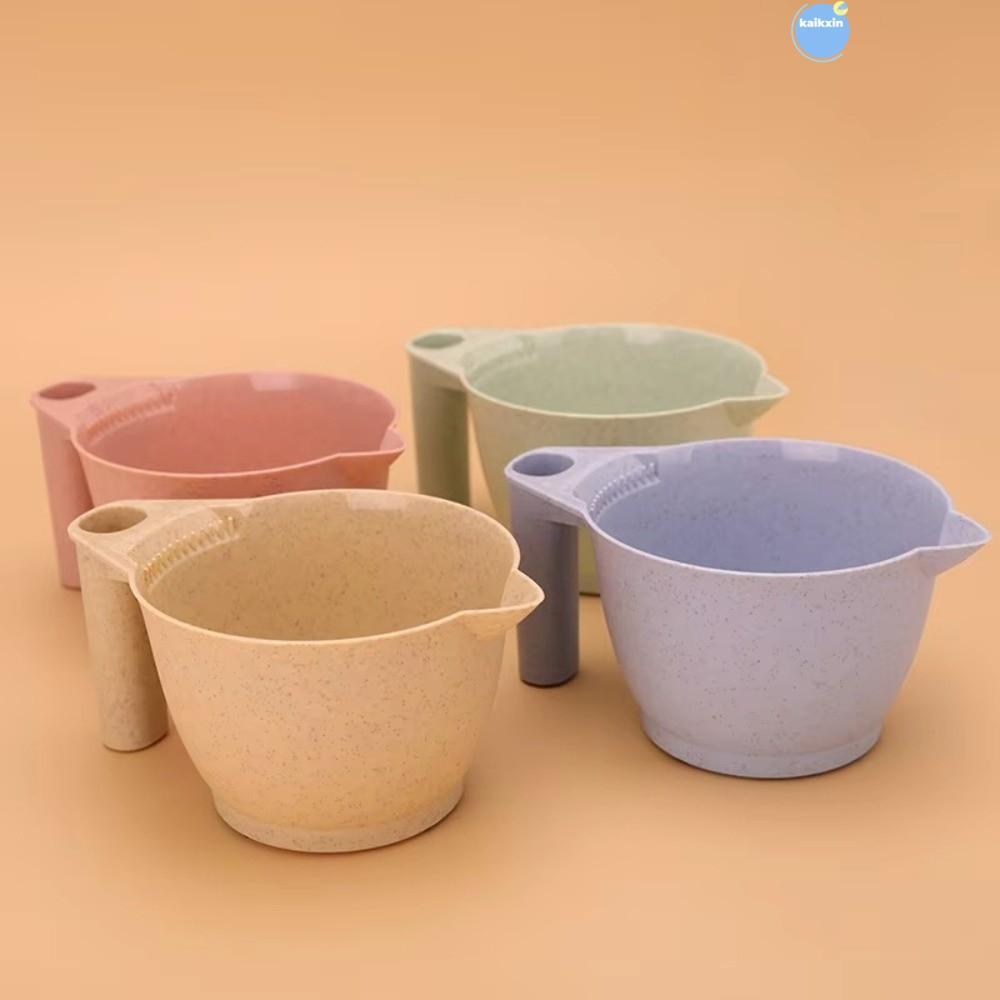 COOLSO ชามผสมสี,ความจุขนาดใหญ่ฟางข้าวสาลีผม Dying คอนเทนเนอร์, Professional DIY อุปกรณ์จัดแต่งทรงผม Hairdressing ถ้วยย้อมผม