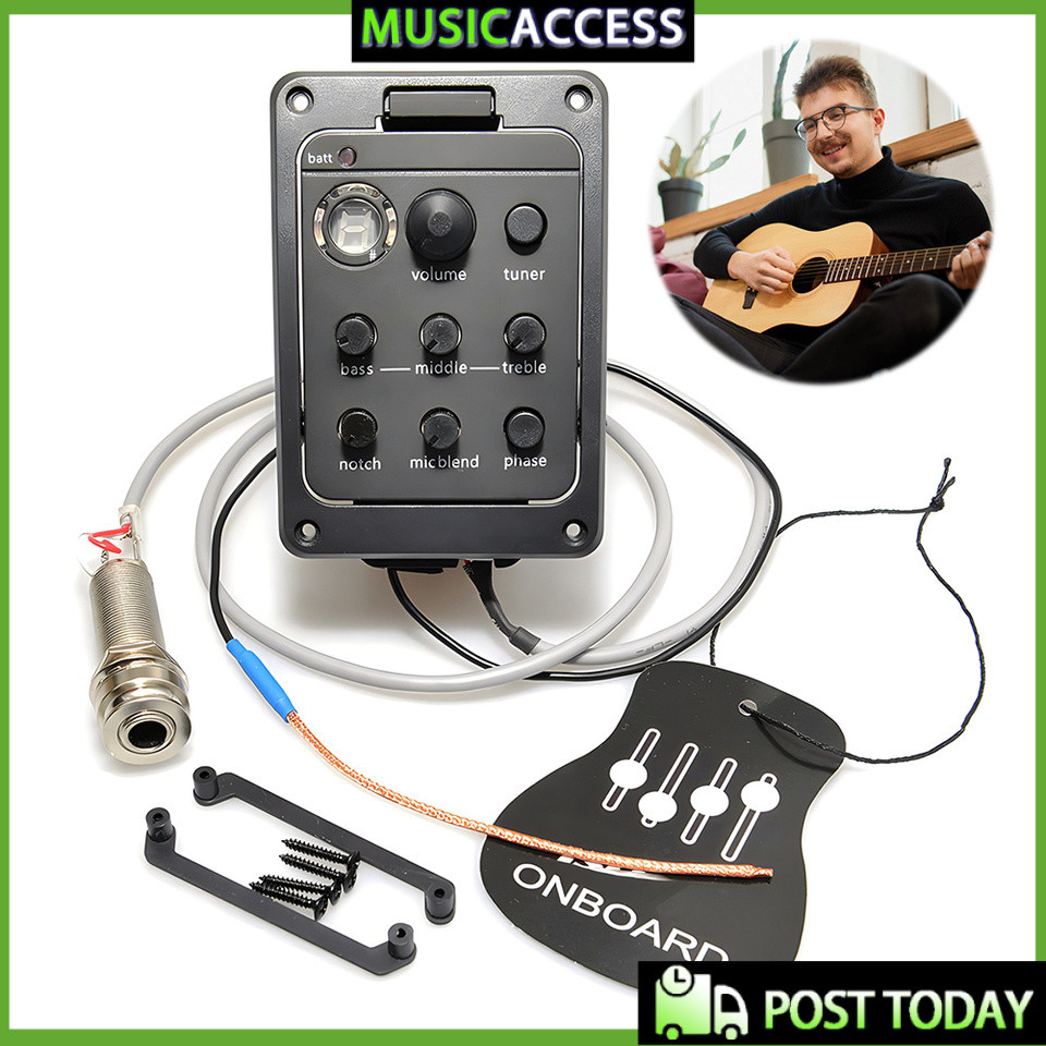 301 Guitar Pickup with Tuner Guitar Preamp EQ Equalizer Guitar Tuner Guitar Soundhole EQ Parts