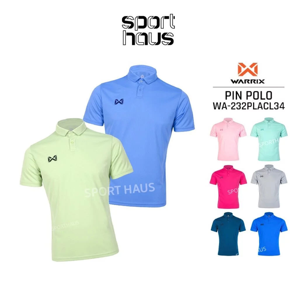 WARRIX รุ่น PIN เสื้อโปโล วอริกซ์ คอปก (WA-232PLACL34) สีพาสเทล น้ำเงิน/กรมท่า/ชมพู/บานเย็น/เขียว