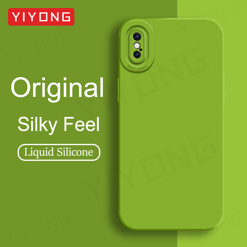 สําหรับiPhonexกรณีYIYONGสแควร์ซิลิโคนเหลวสําหรับiPhone X XR XS Max 10 SE 2 3 SE2 SE3 iPhone10 iPhonexs iPhonexr iPhonese 2020 2022 เคสโทรศัพท์