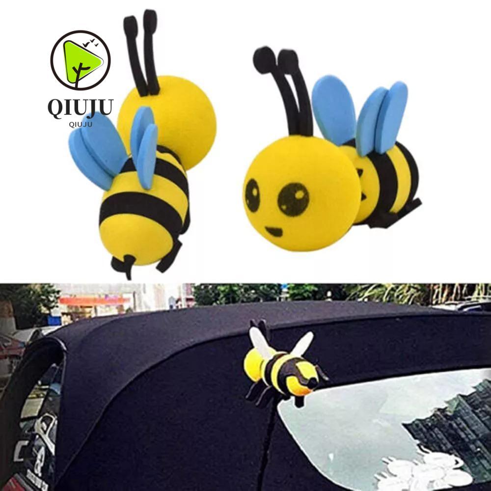 QIJU Honey Bee Car Antenna Toppers, Halloween Happy Face Car Bat Antenna Toppers, Bumble Bee Cartoon