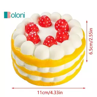 [Boloni] Kawaii เค้กช้า Rising ความเครียดบรรเทาของเล่นบีบสําหรับเด็ก PU Soft Dpression ของเล่นอาหารจําลองเค้กบีบของเล่นใหม่