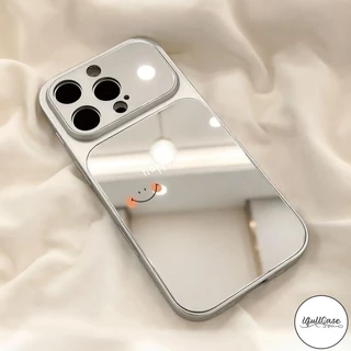 เคสไอโฟน13 17 เคสกระจก ลายหน้ายิ้ม happy สไตล์ฮิต สำหรับ IPhone 15 11 17 13 Air 16 12 14 Pro Max X XR XS 15 16 Plus