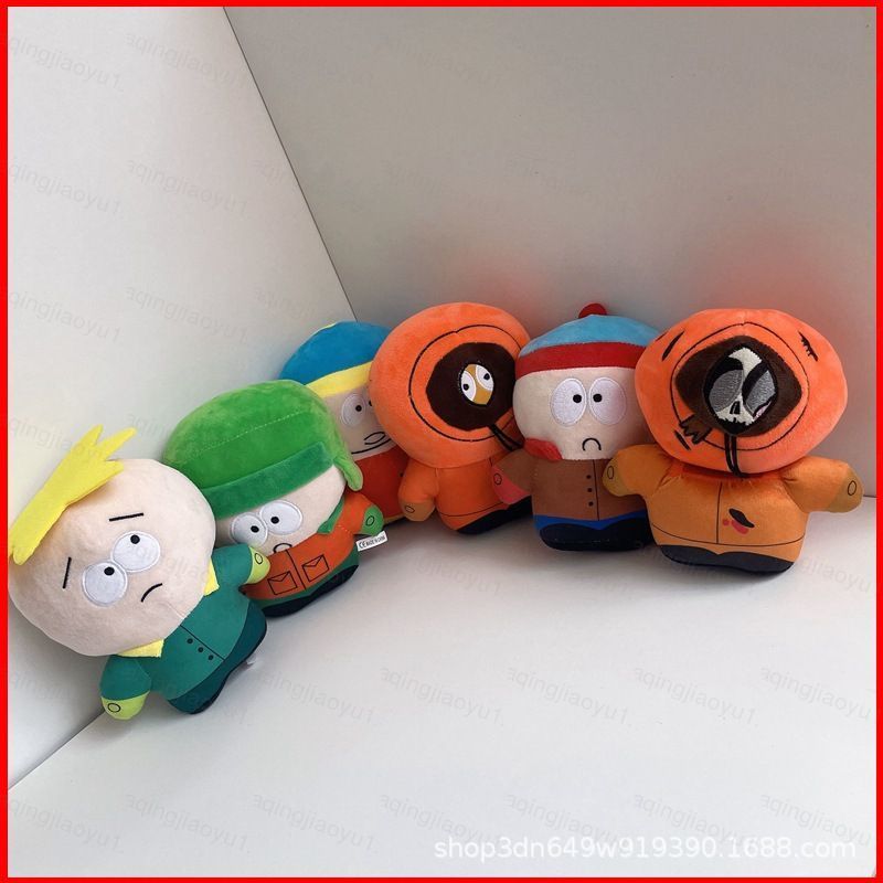 HQ South Park ตุ๊กตาตุ๊กตาของขวัญเด็กกระเป๋าเป้สะพายหลังจี้ Stan Cartman Kyle Kenny Butters ตุ๊กตาขอ