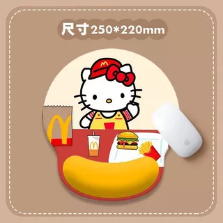 น่ารัก Hello Kitty ที่วางข้อมือแผ่นรองเมาส์ยางนุ่มการ์ตูนคีย์บอร์ดที่วางมือสีชมพูแผ่นรองโต๊ะสําหรับสาว