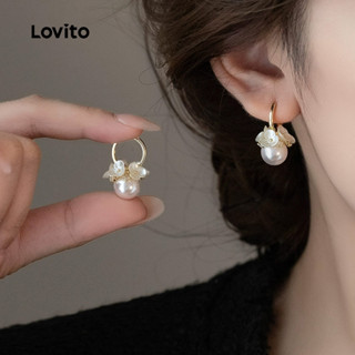 Lovito  ต่างหูพื้นผิวแบบลําลอง LFA108104