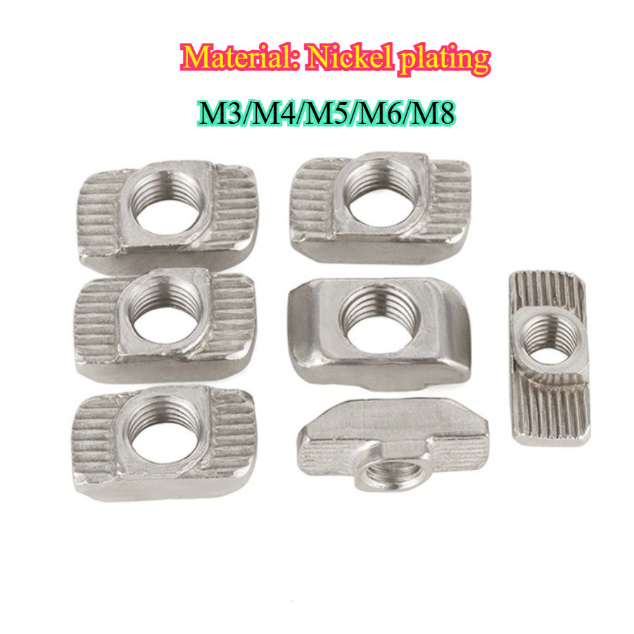 มาตรฐานยุโรป t-nut ชุบนิกเกิลเรือประเภท t-nut t-block M3/M4/M5/M6/M8 PPFZZ