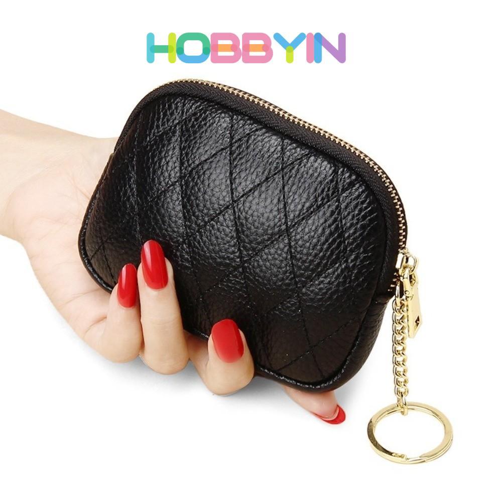 HOBBYIN กระเป๋าใส่เหรียญและเงินสดขนาดเล็ก ออกแบบสำหรับพกพาสะดวก มีซิปและทำจากหนังPU
