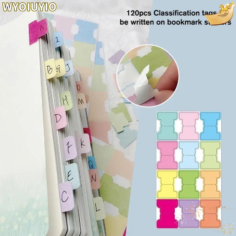 WYOIUYIO 60/120 ชิ้น Index Label สติกเกอร์,ส่วนบุคคล Planner สํานักงานเครื่องเขียน Self-กาวแท็บกระดาษ, Multicolor Repositionable เครื่องหมายหนังสือ