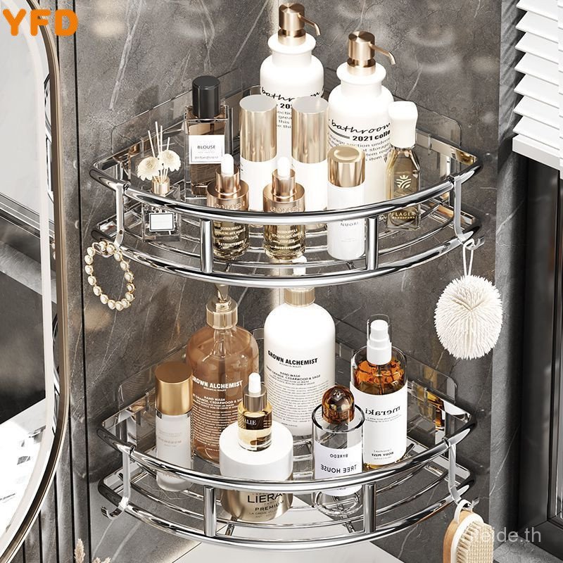 YFD Stainless steel bathroom shelf, bathroom triangle basket, wall-mounted toilet storage corner she