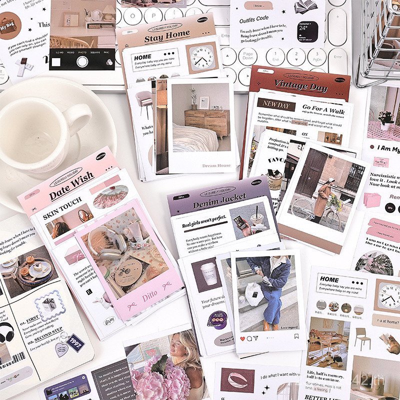 Ji Journey Eslite Eslite Leisure Holiday Series-Sticker Pack สไตล์เกาหลีคู่มือวัสดุ DIY สติกเกอร์ตกแ