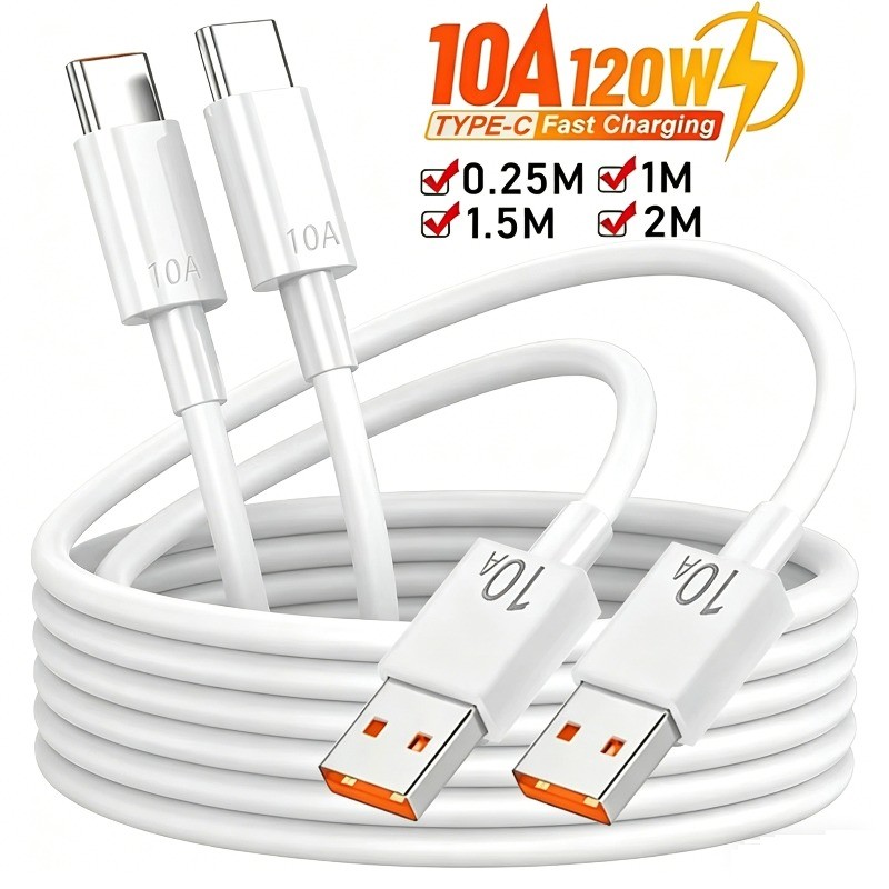 10A 120W Quick Charging USB Type C สายชาร์จสําหรับ Huawei Xiaomi Samsung Universal Data สายไฟ