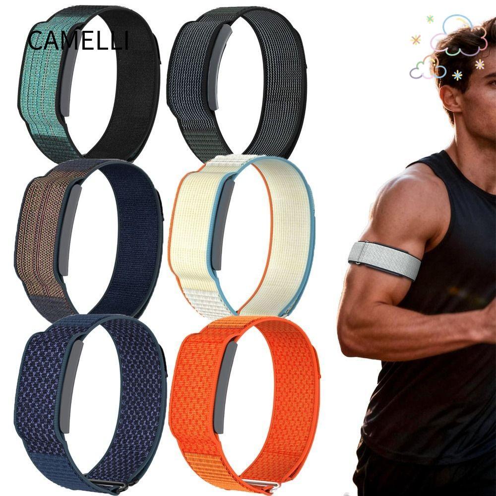 CAMELLI Sport Band, 22mm Nylon Fitness Tracker Strap, Breathable Loop Design Adjustable Bicep Band ส