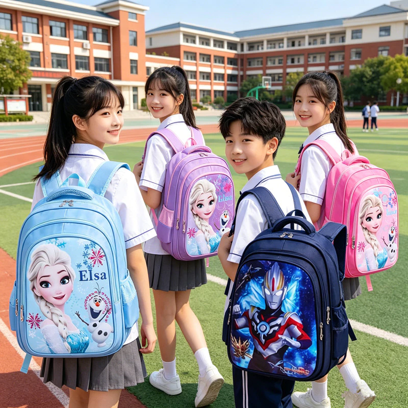 กระเป๋าเป้นักเรียนเด็ก อายุ 5-12 ปี กันน้ำกระเซ็น จุของได้เยอะ สายสะพายปรับได้ แผ่นรองหลังระบายอากาศ ช่องใส่ขวดน้ำ ซิปคุณภาพดี พร้อมส่ง