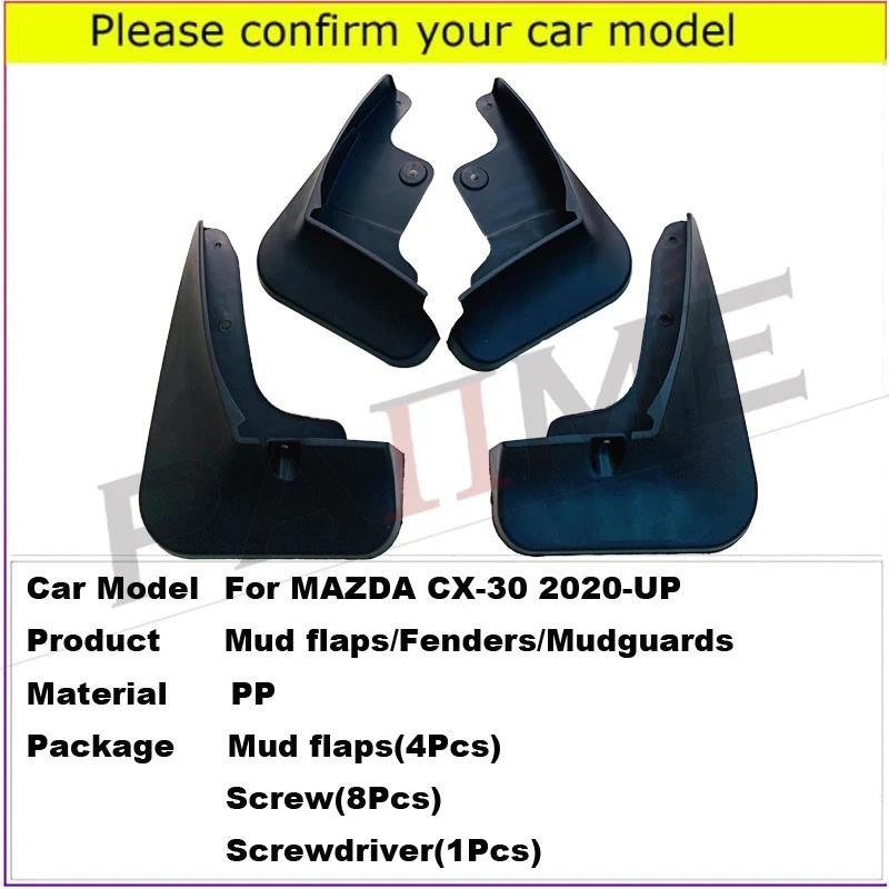 โคลนพนังสําหรับMazda CX30 CX-30 2020 2021 Hatch Hatch Hatchback Mud Flaps Splash Guards Mudguardsด้า
