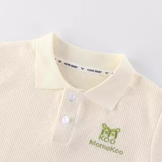 Moodeng Baby เสื้อโปโลเด็ก ชาย 90-150CM ใส่สบาย ไม่ร้อน ผ้าวาฟเฟิล เสื้อโปโลที่ใส่ไปเที่ยวก็ได้