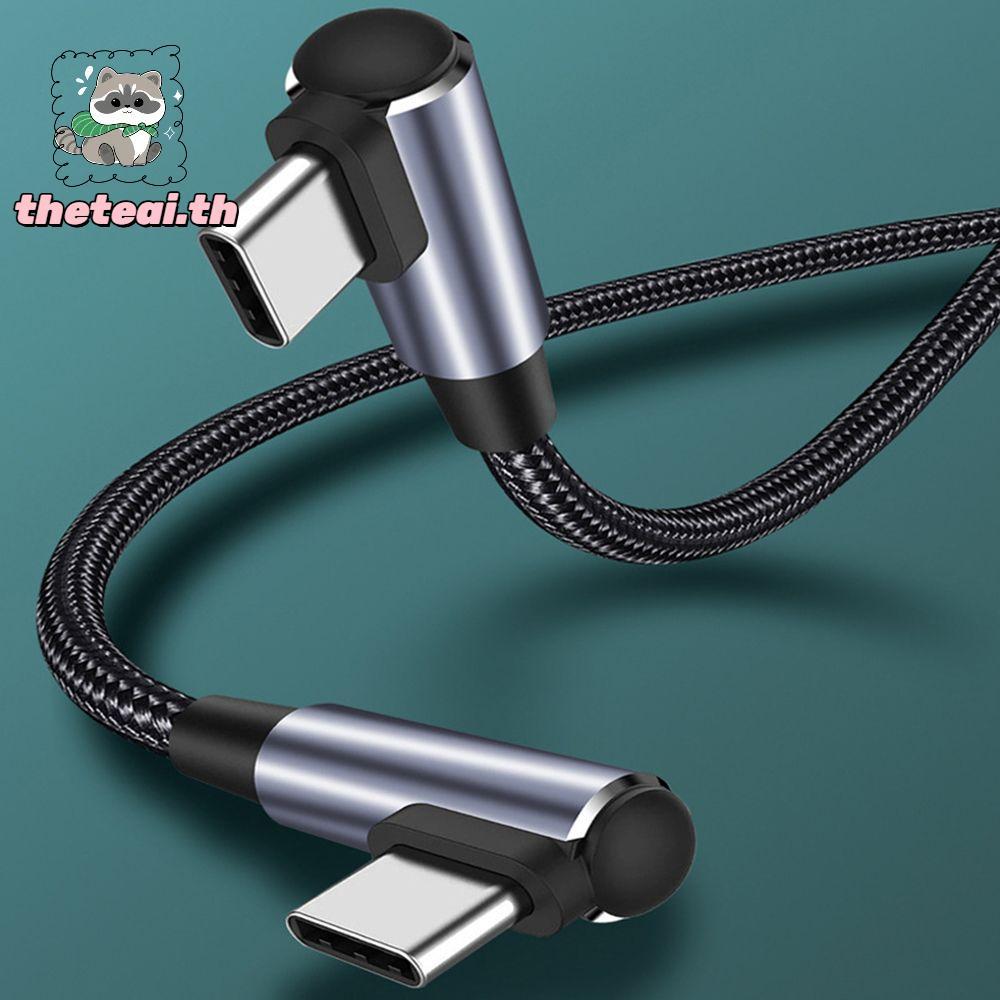 THETEAI สาย USB C ถึง USB Type C 90 องศา Power Delivery แล็ปท็อปชาร์จเร็ว