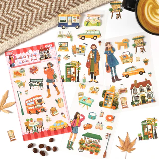 Journamm 4 แผ่นสติกเกอร์บัญชีมือ DIY ไดอารี่กรอบตกแต่ง Collage สติกเกอร์ตกแต่ง Scrapbooking Embellishments อุปกรณ์สําหรับ Junk Journaals Art หัตถกรรม