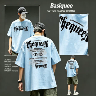 Basi💥เสื้อแฟชั่น เสื้อยืด oversize ผ้าฝ้าย100% แนวสตรีท ไม่ต้องรีดผ้า สวมใส่สบาย ผ้านิ่ม ลาย "ThequeeN”