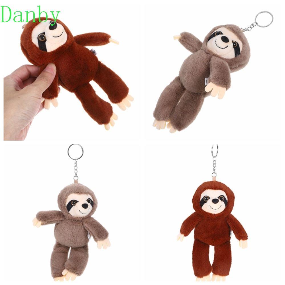 DANBY Sloth จี้ขนาดเล็ก,ตุ๊กตาสัตว์ตุ๊กตานุ่มพวงกุญแจ Sloth,น่ารักจําลองพวงกุญแจตาโต Sloth ของเล่นตุ