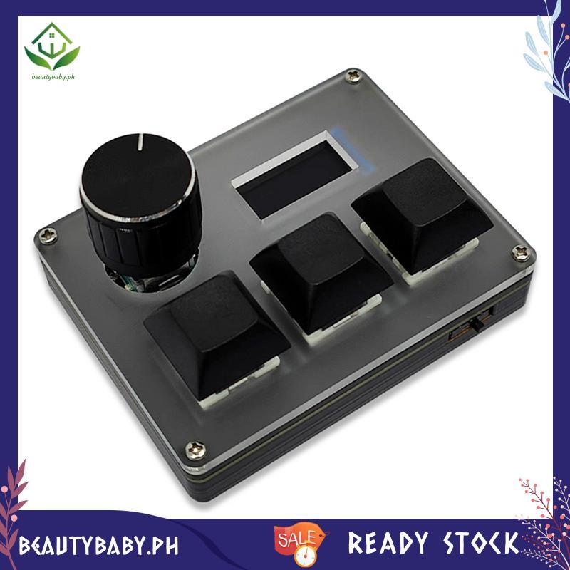 [beautybaby.ph] คีย์บอร์ดแบบกําหนดเองแบบมีสาย 3 คีย์ Blue Switch OSU คีย์บอร์ดเกมพร้อมหน้าจอลูกบิด R