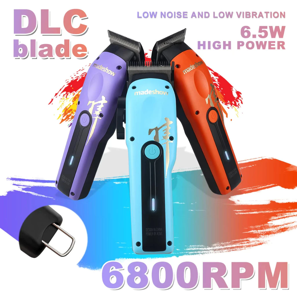 Madeshow รุ่น M15 / M16 ใหม่ Professional Clipper อัพเกรดล้างทําความสะอาดได้ Titanium-Coated ใบมีด Salon Stylist Trimmer