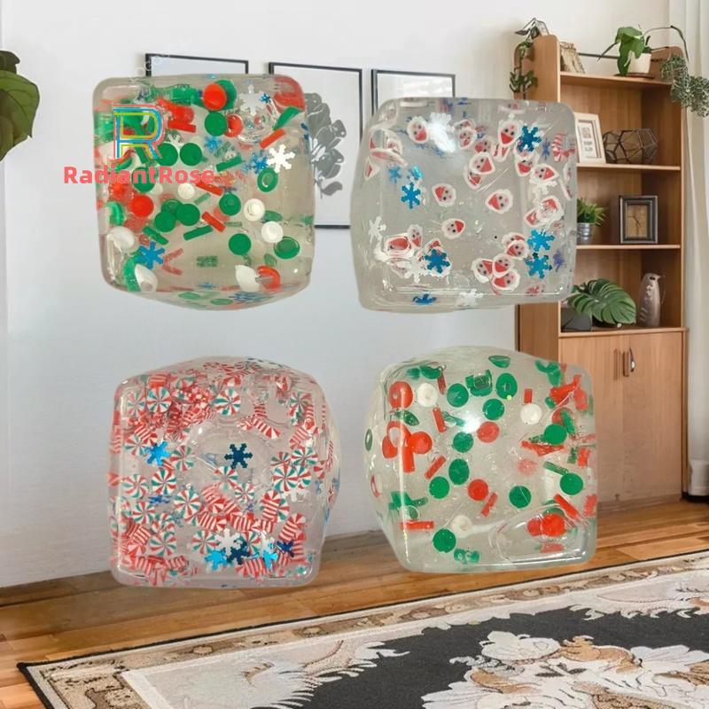 Radiant Rose 1 ชิ้น Christmas Series Sensory Fidget ของเล่น Taba Squishy ความเครียด Balls Cube Slow 