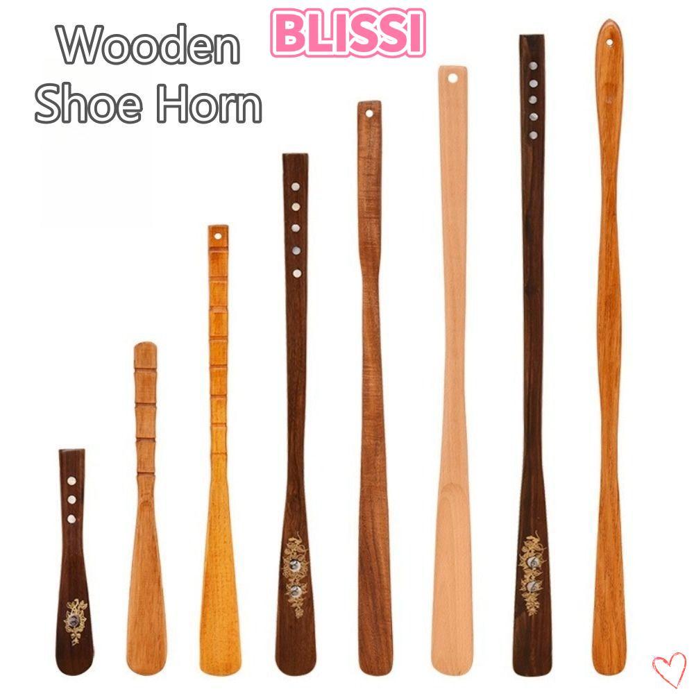 เครื่องมือแขวนรองเท้าฮอร์นไม้ พกพาสะดวก มีด้ามยาวสำหรับสวมใส่ง่าย