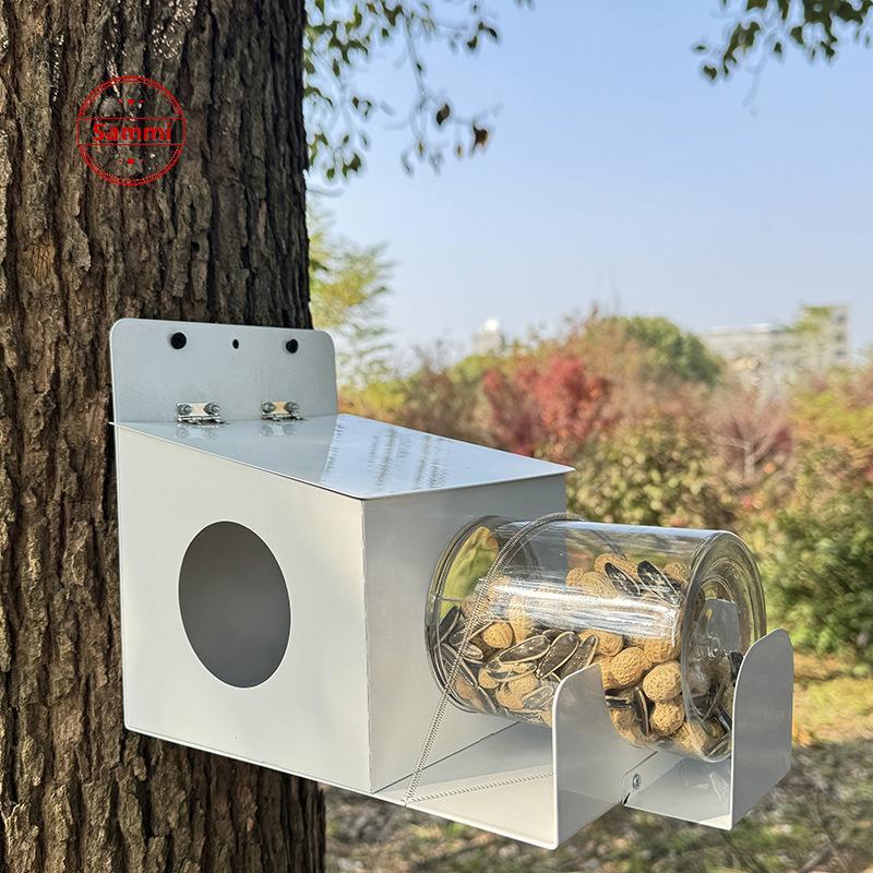 Sammi Squirrel Feeder, Backyard Gallon Jar Squirrel Feeder สําหรับภายนอก,เพลิดเพลินไปกับกระรอกกินข้า