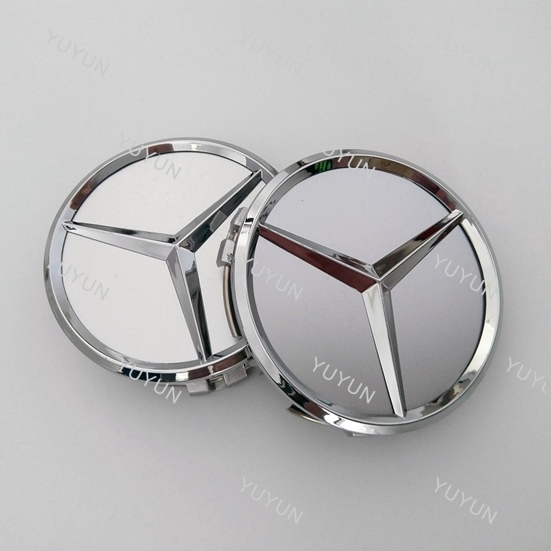 LF 1pcs 75 มม.Mercedes Benz รถศูนย์ล้อ Hub ฝาครอบป้ายสําหรับ W211 W203 W204 W124 W210 W220 W201
