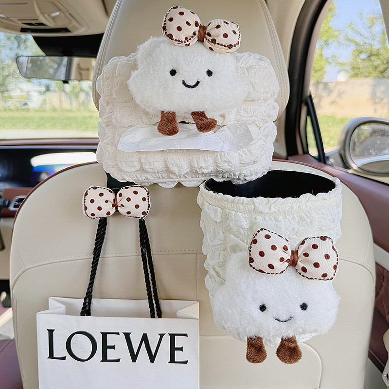 <พร้อมส่ง>กล่องทิชชู่ในรถ ประเภทแขวน กล่องทิชชู่รูปเมฆ ที่ใส่ทิชชู่ในรถ ติดตั้งง่าย ตกแต่งรถยนต์