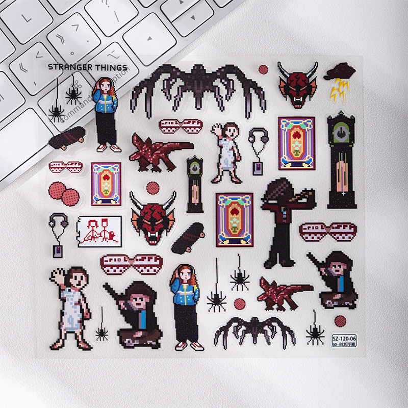 Sky Stranger Things American Style Horror Strange Story Pixel Style diy Stickers Peripheral Creative