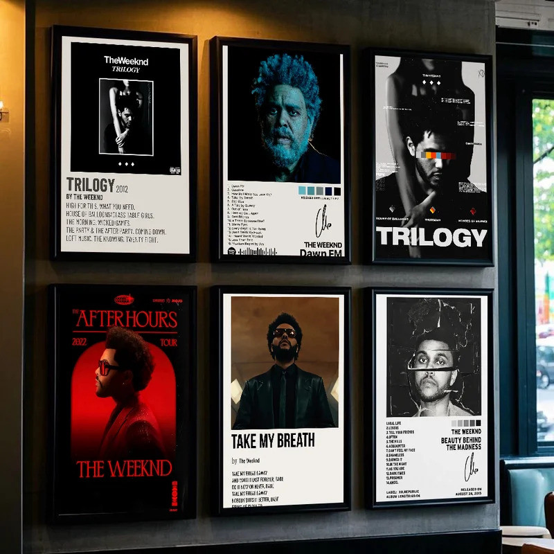 อัลบั้มเพลง Star T-The Weeknd Hip Hop พิมพ์โปสเตอร์ art sticky wall กันน้ําห้องนั่งเล่นห้องนอนบาร์ความงามตกแต่ง