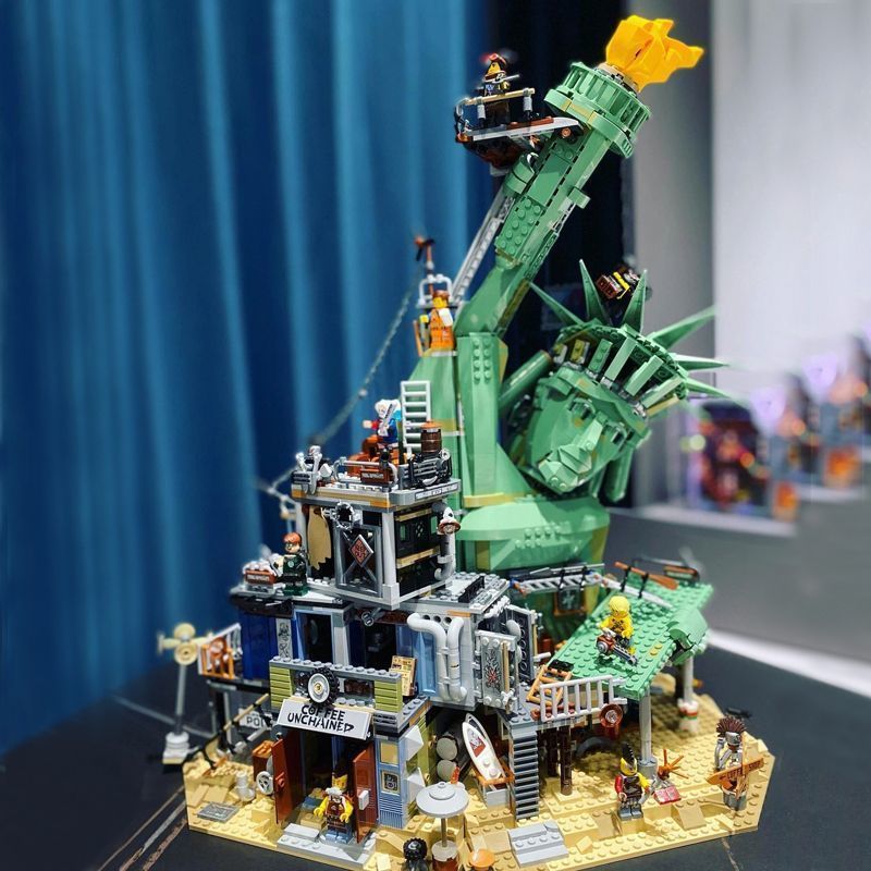 เข้ากันได้กับเลโก้ 70840 ภาพยนตร์ขนาดใหญ่ 2 ยุบรูปปั้นของ Liberty Doomsday Castle Building Blocks คว