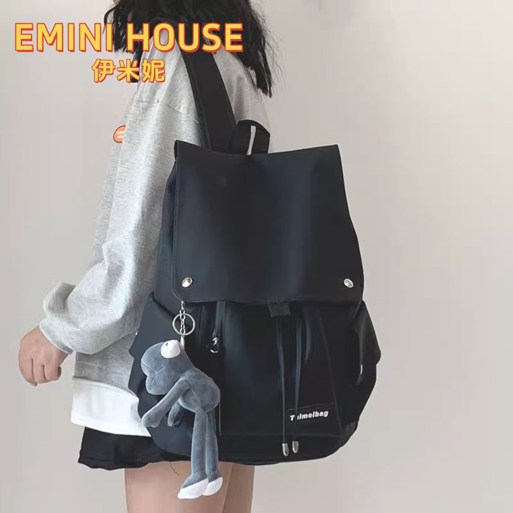 EMINI HOUSE สไตล์ญี่ปุ่น Street Wear Tooling กระเป๋านักเรียนความจุขนาดใหญ่กระเป๋าเป้นักเรียน Travel 