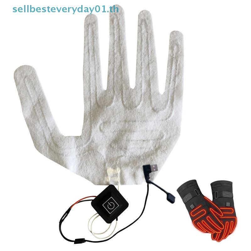 & Sellingbest & USB Heated Gloves Winter Warm Five-Finger Gloves Heating Pad ทําความร้อนไฟฟ้า .