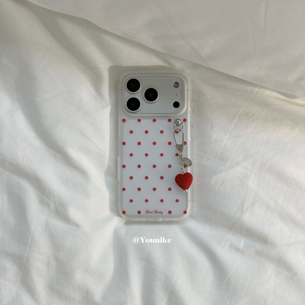 ฤดูหนาวบรรยากาศอ่อนโยน Retro Red Polka Dot Festive เหมาะสําหรับ iphone17pro/17promax เคสป้องกัน Apple 16 เคสโทรศัพท์ 16promax เคสป้องกัน 15 กันกระแทก 13/14 กรณี 11/12