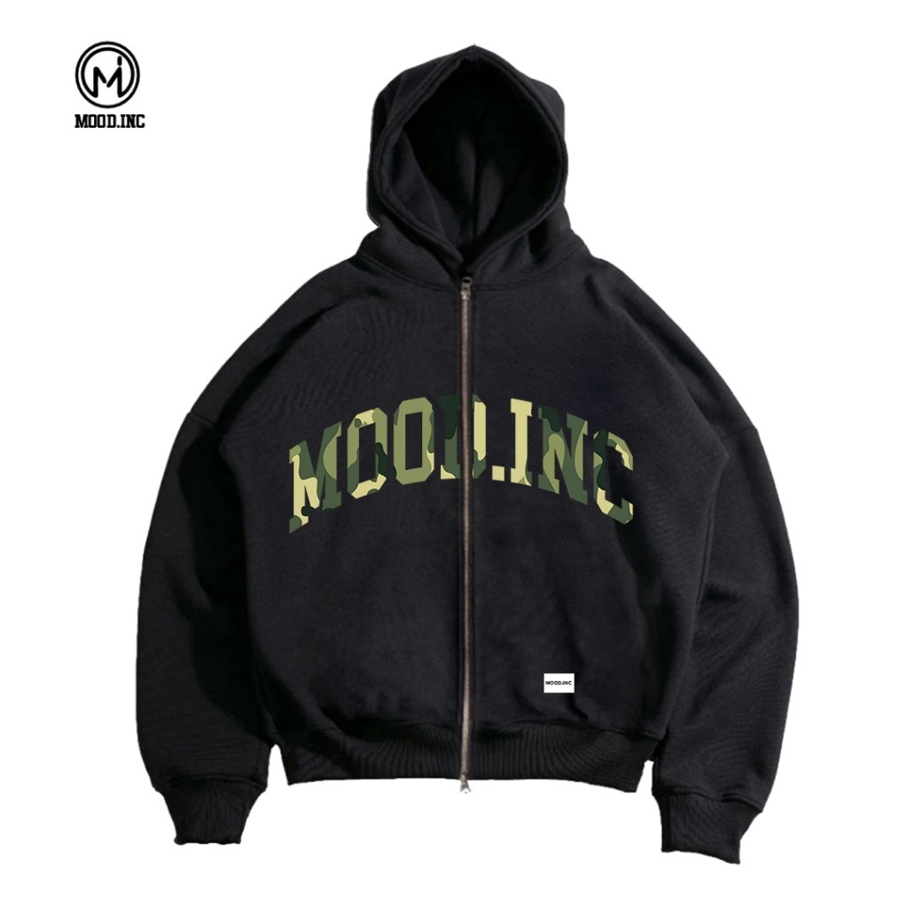 MOOD MOOD | Oversized BOXY ZIPPER HOODIE | MOOD BLOCKS SWEATER