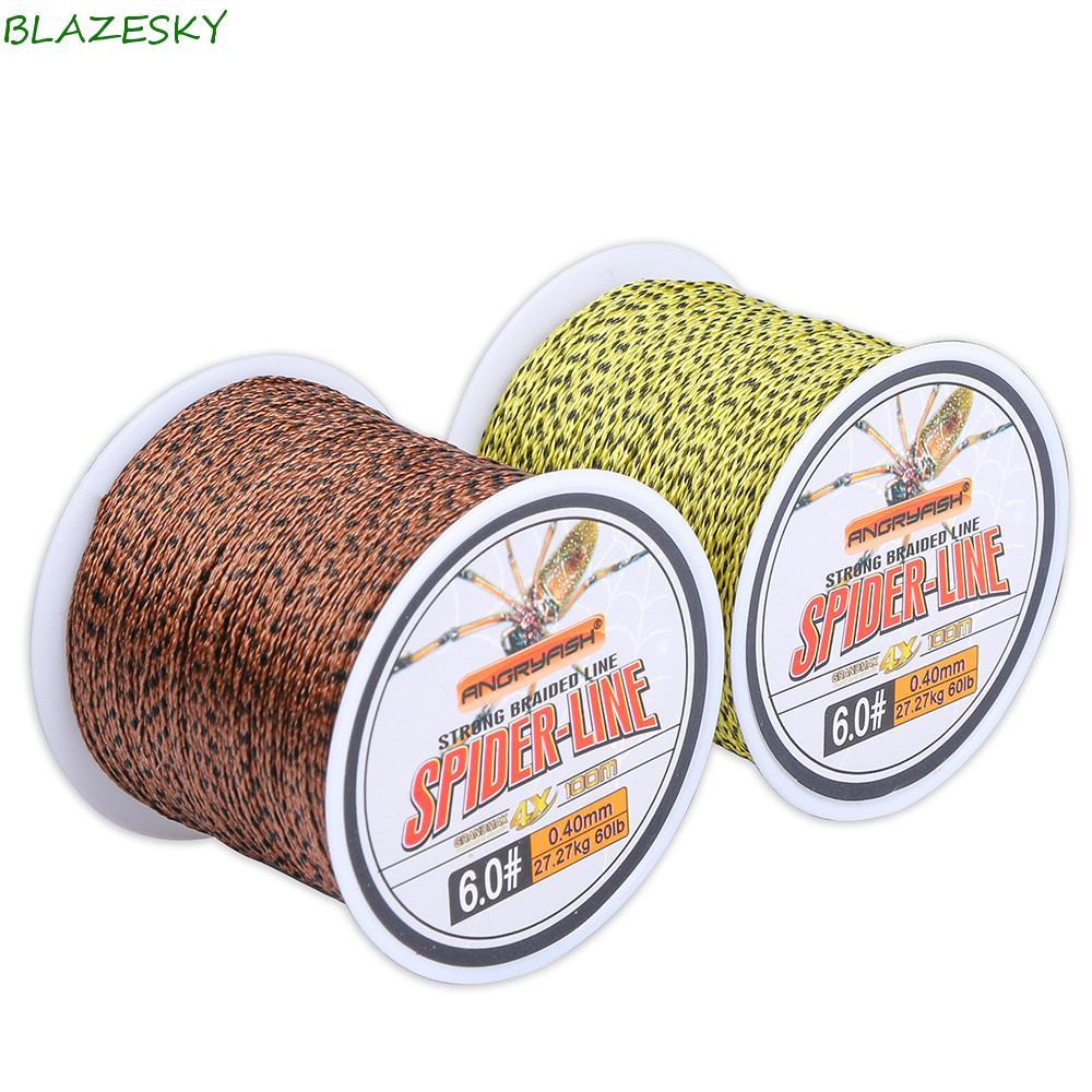 สาย낚시คุณภาพสูง BLAZESKY สีเหลืองcamo ขนาด100เมตร ความหน่วง10-60ปอนด์ ทำจากPEถัก