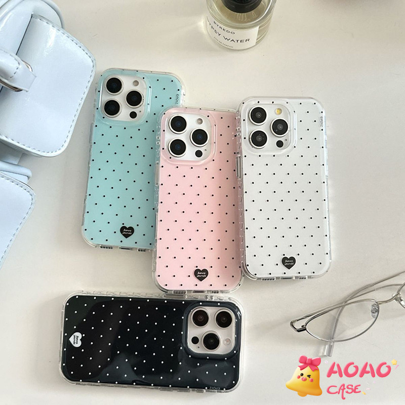 เคสไอโฟน 11 17 สำหรับ iPhone 17Air 17 13 15 16 11 12 14 Pro Max 16 14 15 Plus แฟชั่นลายจุด ปก IMD ใหม่